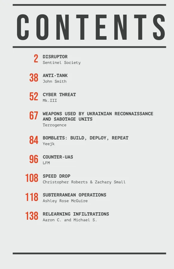 Volume II, page 1 (contents)