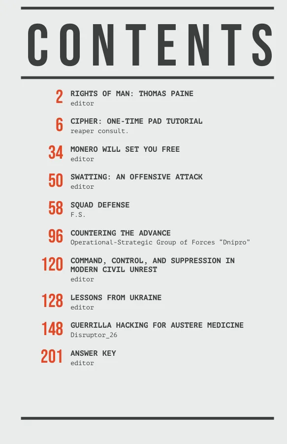 Volume IV, page 1 (contents)