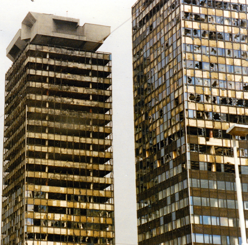 The Holiday Inn and surrounding high-rise towers, Sarajevo, 1996